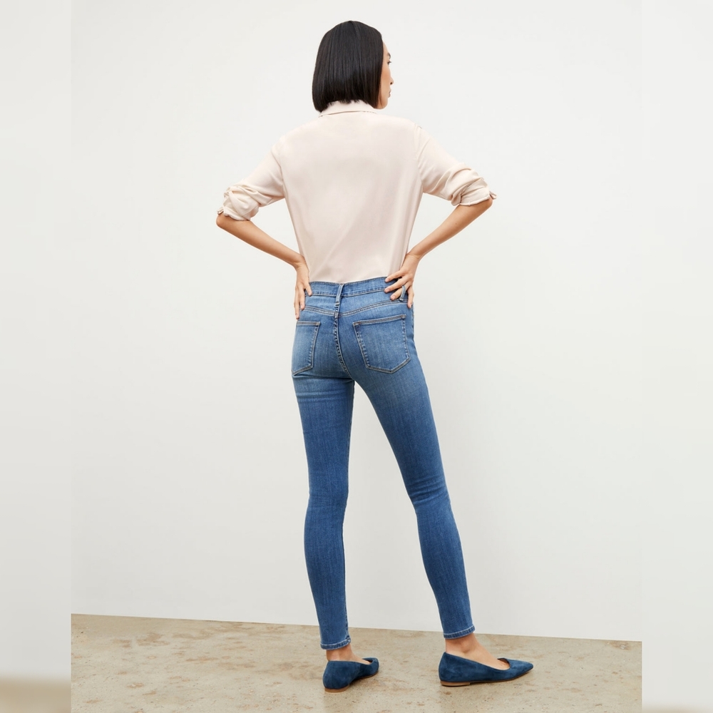🖤 Frame Denim Skinny Distressed Le High Jeans Blue Medium - Picture 2 of 9